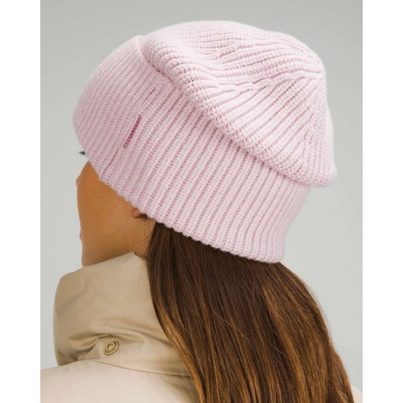 LULULEMON Pink Peony Ribbed Merino Wool-Blend Knit Beanie